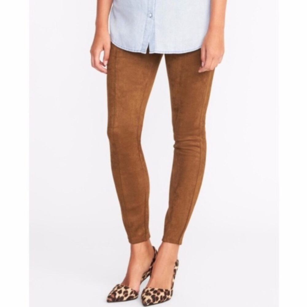 Old Navy Stevie Faux Suede Leggings Pants Brown